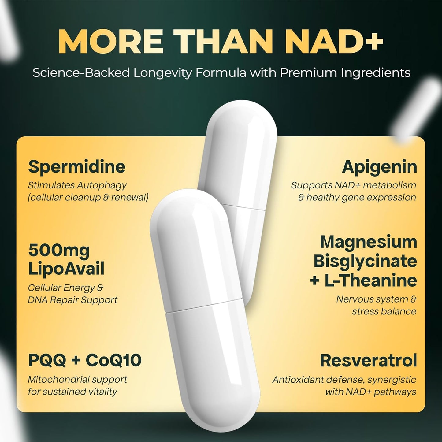 UPLIFE NAD+ Supplement – 120 Capsules