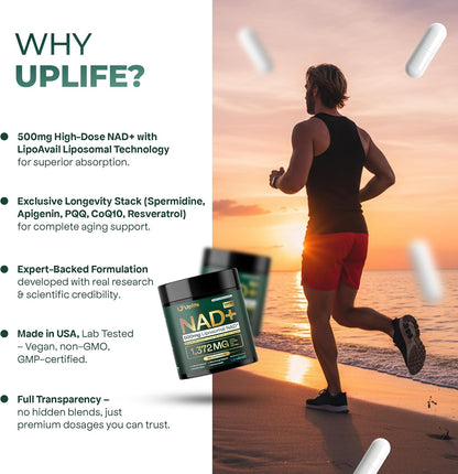 UPLIFE NAD+ Supplement – 120 Capsules
