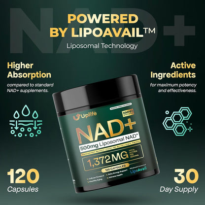 UPLIFE NAD+ Supplement – 120 Capsules