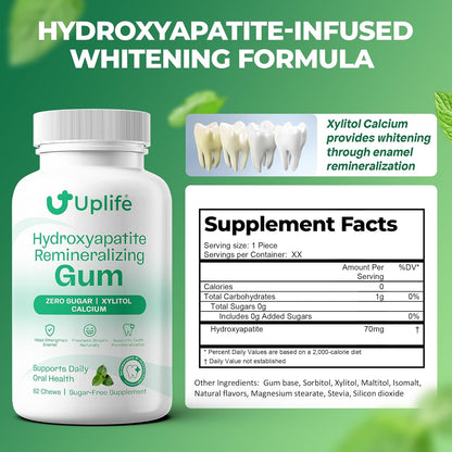 Uplife Hydroxyapatite Remineralizing Gum (62pcs)
